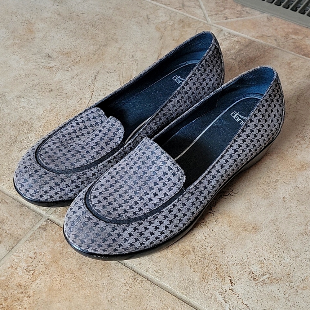 Black & Gray Houndstooth Dansko Clogs